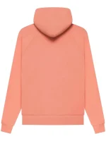 Coral essentials hoodie close look with soft texture and relaxed fit