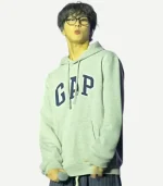 jungwon-gap-grey-hoodie
