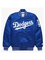 Front view of 90’s LA Dodgers throwback jacket for classic team style