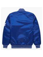 Back view of 90’s LA Dodgers throwback jacket with vintage team style