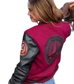 Back view of the Starfleet Academy Varsity Jacket showing the large logo.