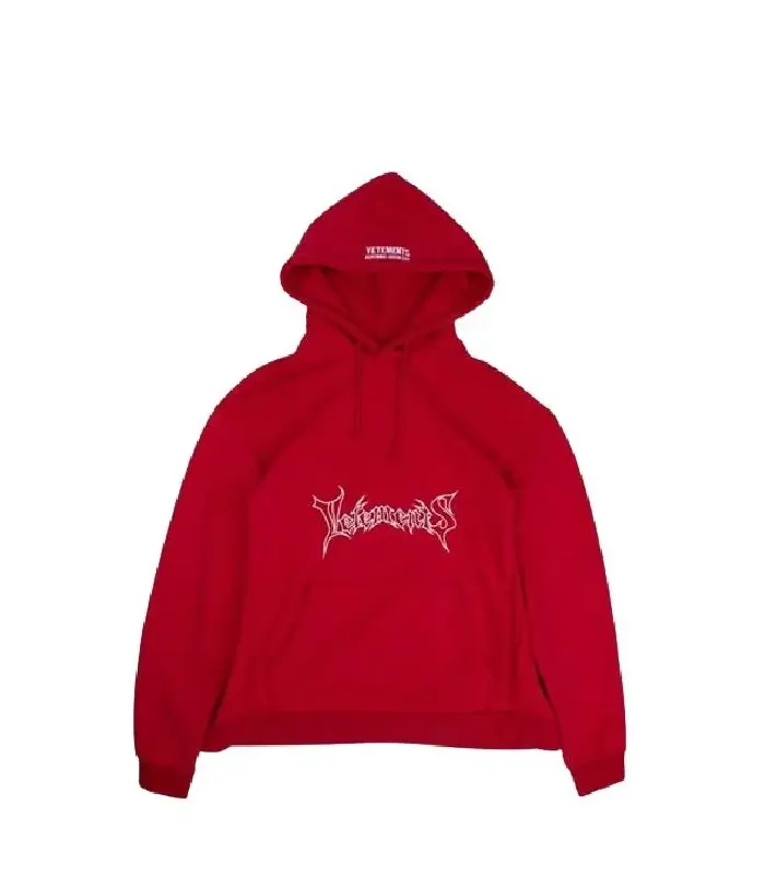 vetements-red-hoodie-front-view vetements red hoodie front view in a relaxed fit