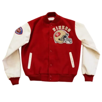 San Francisco 49ers 80's Varsity Jacket with classic red and gold accents