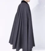 Mens Alfonso Long Grey Wool Cape in a classic grey tone with long wool fall and smart cape style