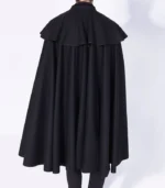 Mens 1901 Black and Red Cloak back view showing long two tone drape and clean rear structure