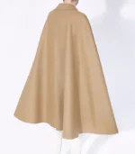 Mens Alfonso Long Brown Wool Cape back view showing full brown drape and smooth rear shape