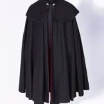 Mens Classic 1901 Wool Cloak with black burgundy color, long wool drape, and refined men’s cape look
