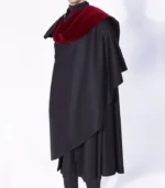 Mens Classic 1901 Wool Cloak cape with black burgundy tone, premium wool look, and open front shape