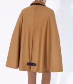 Mr Darcy Brown Wool Cape back view showing full brown wool fall and smooth rear cape structure